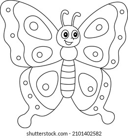 Butterfly Coloring Page Isolated for Kids