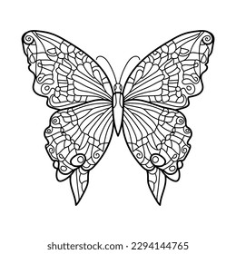 butterfly for coloring page  isolated on white