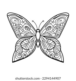 butterfly for coloring page  isolated on white