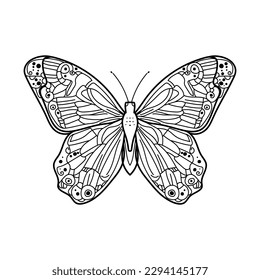 butterfly for coloring page  isolated on white