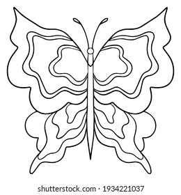 Butterfly Coloring Page Line Art Isolated Stock Vector (royalty Free 