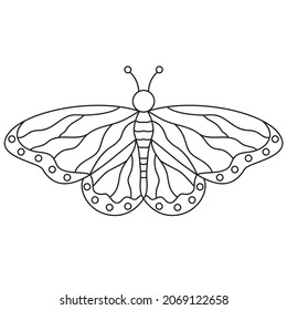 Butterfly coloring page. Vector illustration.