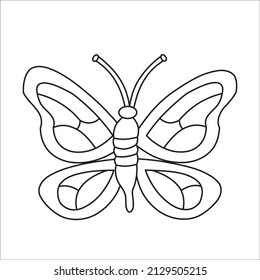 Butterfly-Farbige Seite Vektorgrafik für Buch und Zeichnung.