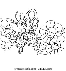 Butterfly Coloring Pages Vector Stock Vector (Royalty Free) 311139830 ...