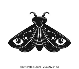 butterfly colorless esoteric icon isolated
