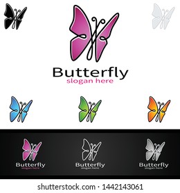 Butterfly Colors Logo with Beauty and Unique Design