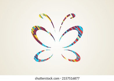 Butterfly colorul artistic logo design
