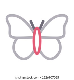 butterfly colour line vector icon