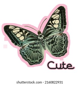 Butterfly Composed of Cute , Vector Design for Fashion and Poster Prints