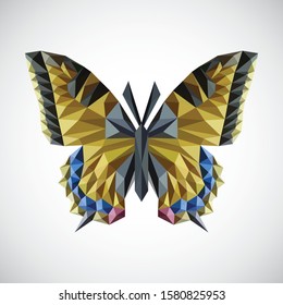 Butterfly composed of polygon origami. 