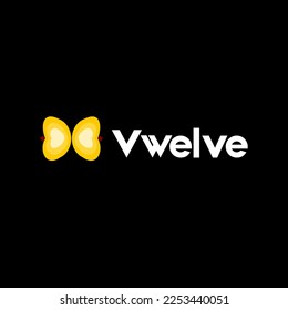 butterfly concept logo called twelve logo, you can use it for your company logo, looks like butterfly.