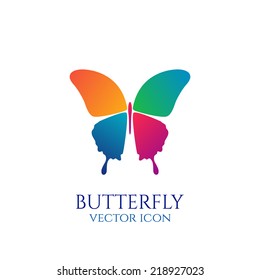 Butterfly conceptual icon. Logo. Vector illustration