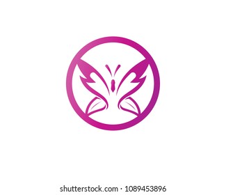 Butterfly conceptual simple, colorful icon. Logo. Vector illustration

