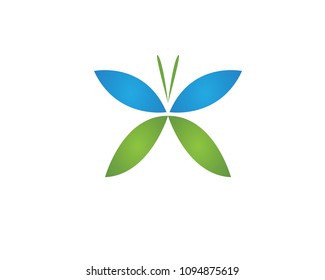 Butterfly conceptual simple, colorful icon. Logo. Vector illustration
