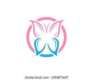 Butterfly conceptual simple, colorful icon. Logo. Vector illustration
