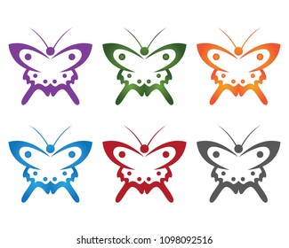 Butterfly conceptual simple, colorful icon. Logo. Vector illustration
