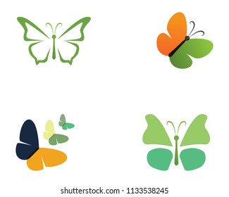 Butterfly conceptual simple, colorful icon. Logo. Vector illustration
