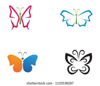 Butterfly conceptual simple, colorful icon. Logo. Vector illustration
