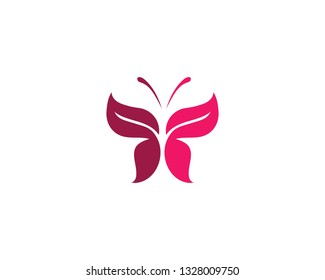 Butterfly conceptual simple, colorful icon. Logo. Vector illustration
