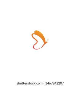 Butterfly conceptual simple, colorful icon. Logo. Vector illustration
