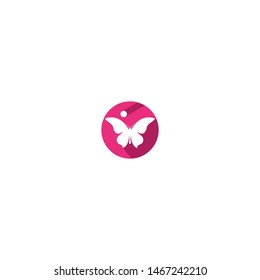 Butterfly conceptual simple, colorful icon. Logo. Vector illustration