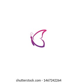 Butterfly conceptual simple, colorful icon. Logo. Vector illustration