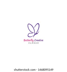 Butterfly conceptual simple, colorful icon. Logo. Vector illustration