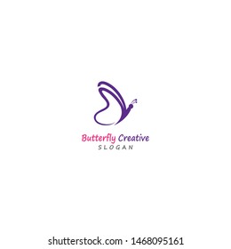Butterfly conceptual simple, colorful icon. Logo. Vector illustration