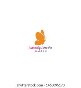 Butterfly conceptual simple, colorful icon. Logo. Vector illustration