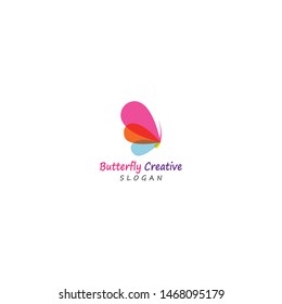 Butterfly conceptual simple, colorful icon. Logo. Vector illustration