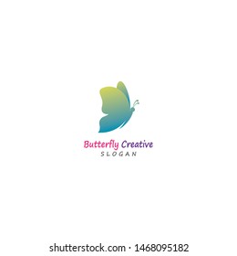 Butterfly conceptual simple, colorful icon. Logo. Vector illustration