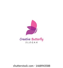 Butterfly conceptual simple colorful icon Logo Vector design