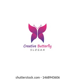 Butterfly conceptual simple colorful icon Logo Vector design
