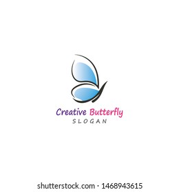 Butterfly conceptual simple colorful icon Logo Vector design