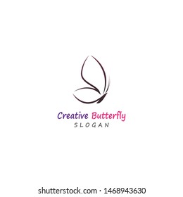 Butterfly conceptual simple colorful icon Logo Vector design