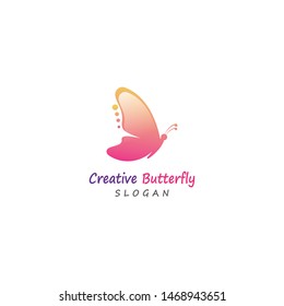 Butterfly conceptual simple colorful icon Logo Vector design