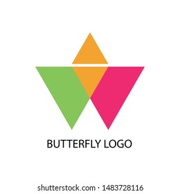 Butterfly conceptual simple, colorful icon. Logo. - Vector