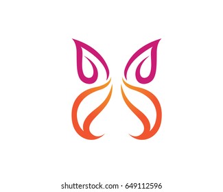 Butterfly conceptual simple, colorful icon logo
