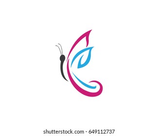 Butterfly conceptual simple, colorful icon logo
