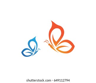 Butterfly conceptual simple, colorful icon logo
