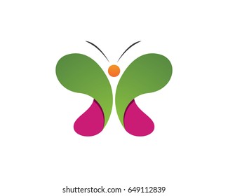 Butterfly conceptual simple, colorful icon logo
