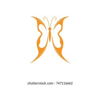 Butterfly conceptual simple, colorful icon. Logo. Vector illustration
