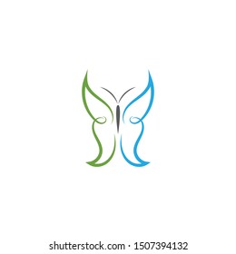 Butterfly conceptual simple colorful Logo Vector