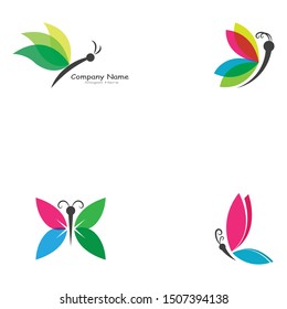 Butterfly conceptual simple colorful Logo Vector