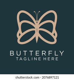 Butterfly conceptual simple icon. Logo. Vector illustration