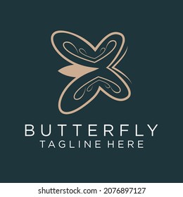  Butterfly conceptual simple icon. Logo. Vector illustration