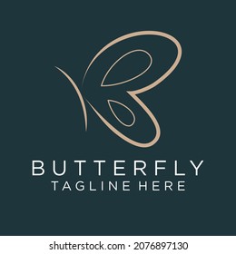 Butterfly conceptual simple icon. Logo. Vector illustration