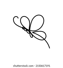 Butterfly conceptual simple icon Logo Vector illustration