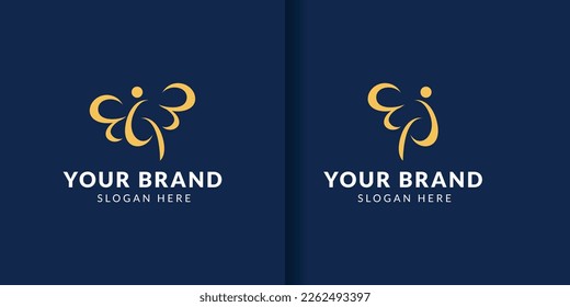 Icono conceptual simple de mariposa. Logotipo. Ilustración del vector