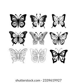 Butterfly conceptual simple icon. Logo. Vector illustration,butterfly logo vector template,Big butterfly icon. Simple illustration of big butterfly vector.